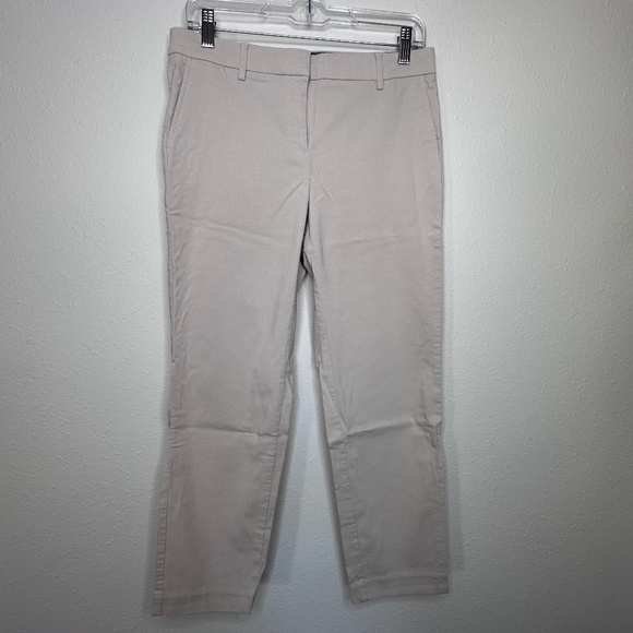 J. Jill Wearever Refined Woven Trouser Pant, Beige, Size 8 Petite - Picture 2 of 9